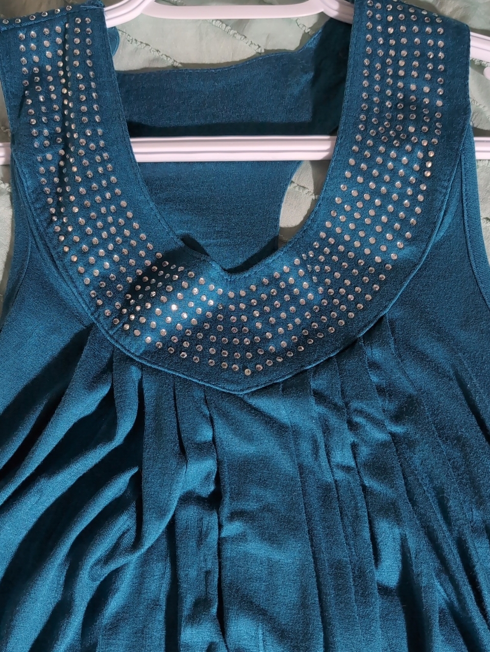 Unbranded Size S Blue Rhinestone Collar Dress - Picture 3 of 5